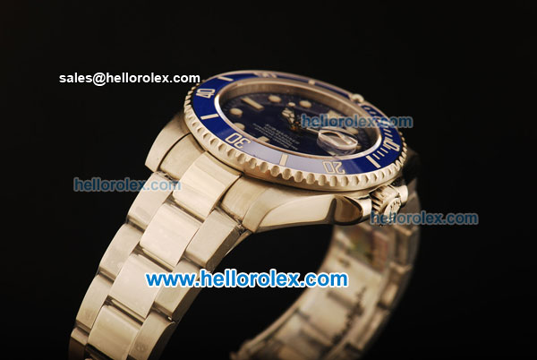 Rolex Submariner Rolex 3135 Automatic Full Steel with Blue Bezel and Blue Dial - Click Image to Close